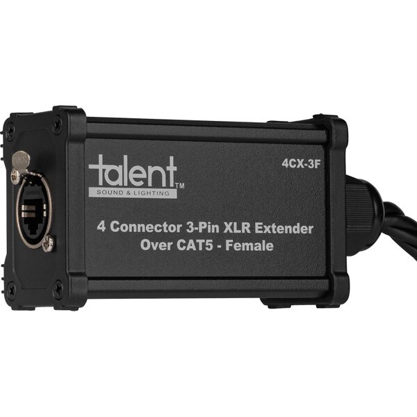 Main product image for Talent 4CX-3F 4 Connector 3-Pin XLR Extender Over CAT5 - Female183-410